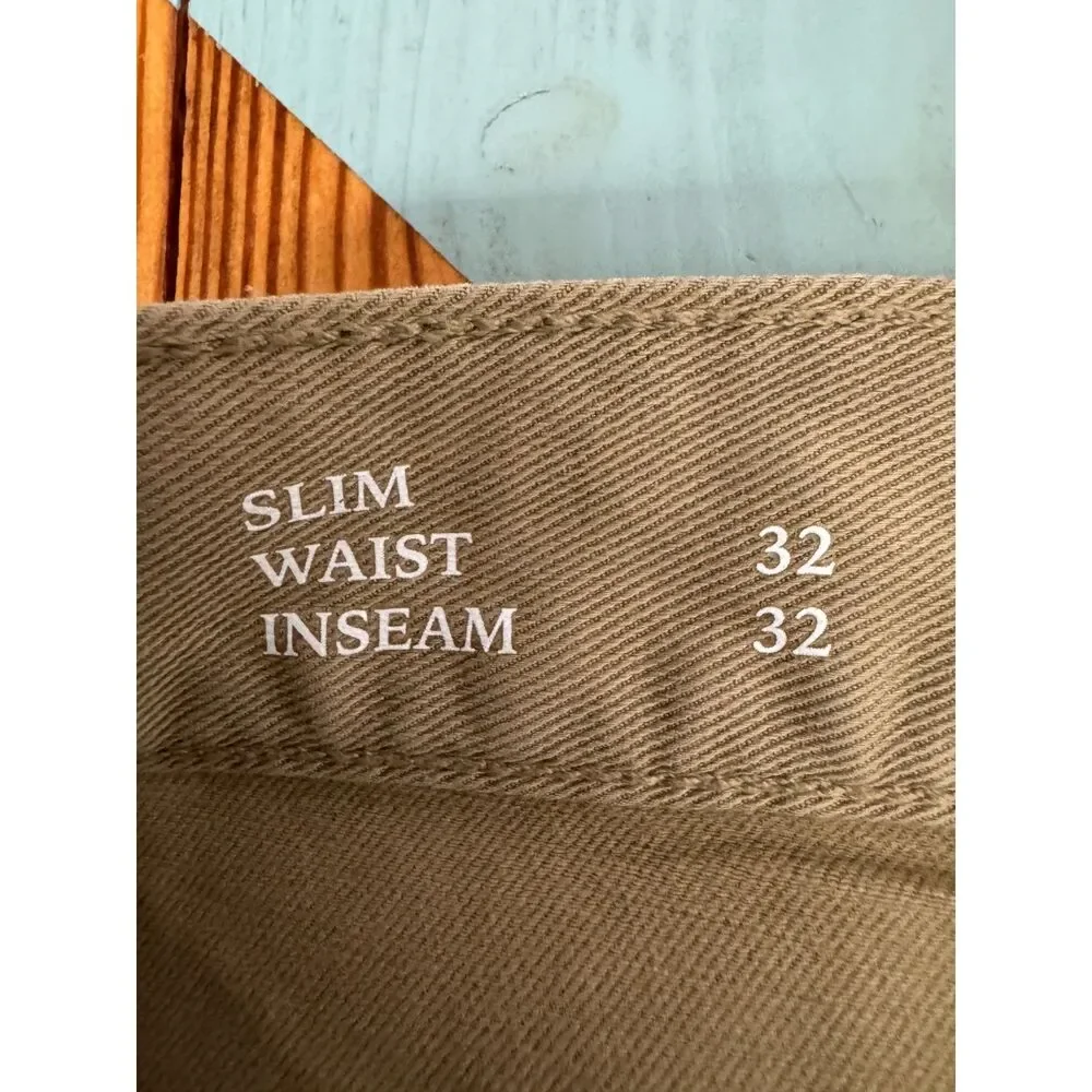 NWT Banana Republic Slim Fit Khaki Pants Men's 32x32 Beige Stretch Casual Chinos